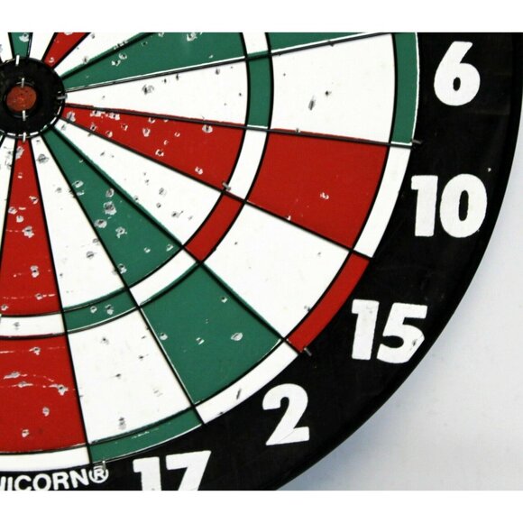 Sportcraft Unicorn Dart Board 2 Sided 17" Diameter Metal Center Ring 1/2" Thick - Picture 5 of 12